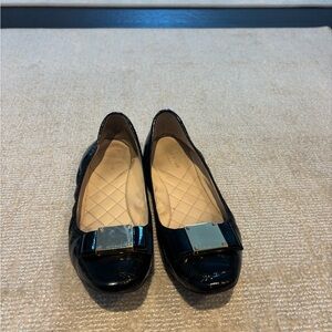 Elegant Black Flats with Silver Accents